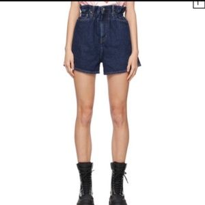 Levis X Ganni Cinched High-Waist Denim Shorts
